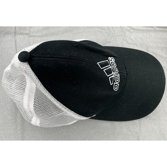 Adidas Trucker Mesh Snapback Hat Black & White Embroidered Logo Adjustable Cap - Picture 3 of 6